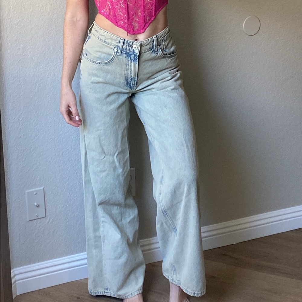 Free People WE THE FREE Waterfalls Baggy Wide Leg Jeans NEW - Picture 5 of 17